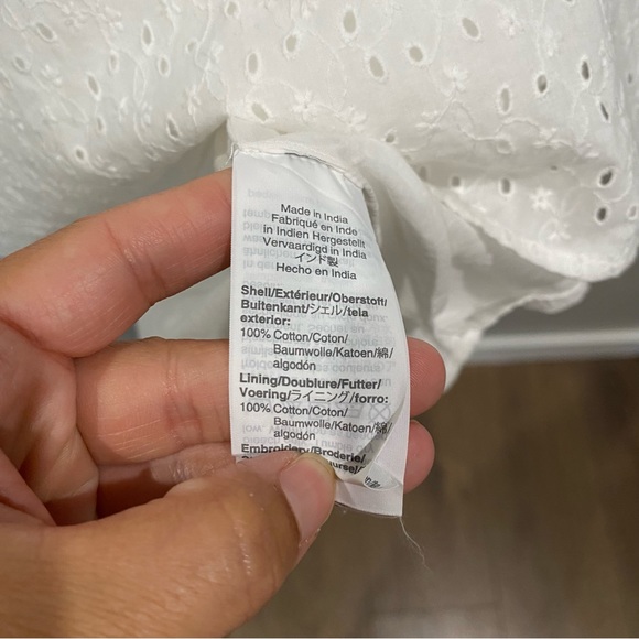 J. Crew Mercantile Eyelet Collared Short Sleeve Dress White Small - Picture 9 of 11